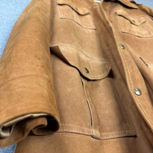 Vintage 60s Abercrombie & Fitch Suede Safari Field Jacket Heritage Americana 44L - Picture 3 of 16